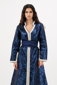 Leila Moroccan Kaftan in Navy