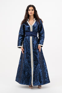 Leila Moroccan Kaftan in Navy